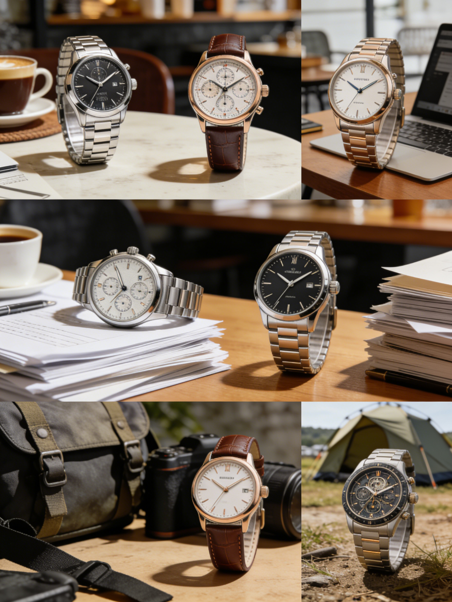 Multiple Harrington watches lifestyle grouping